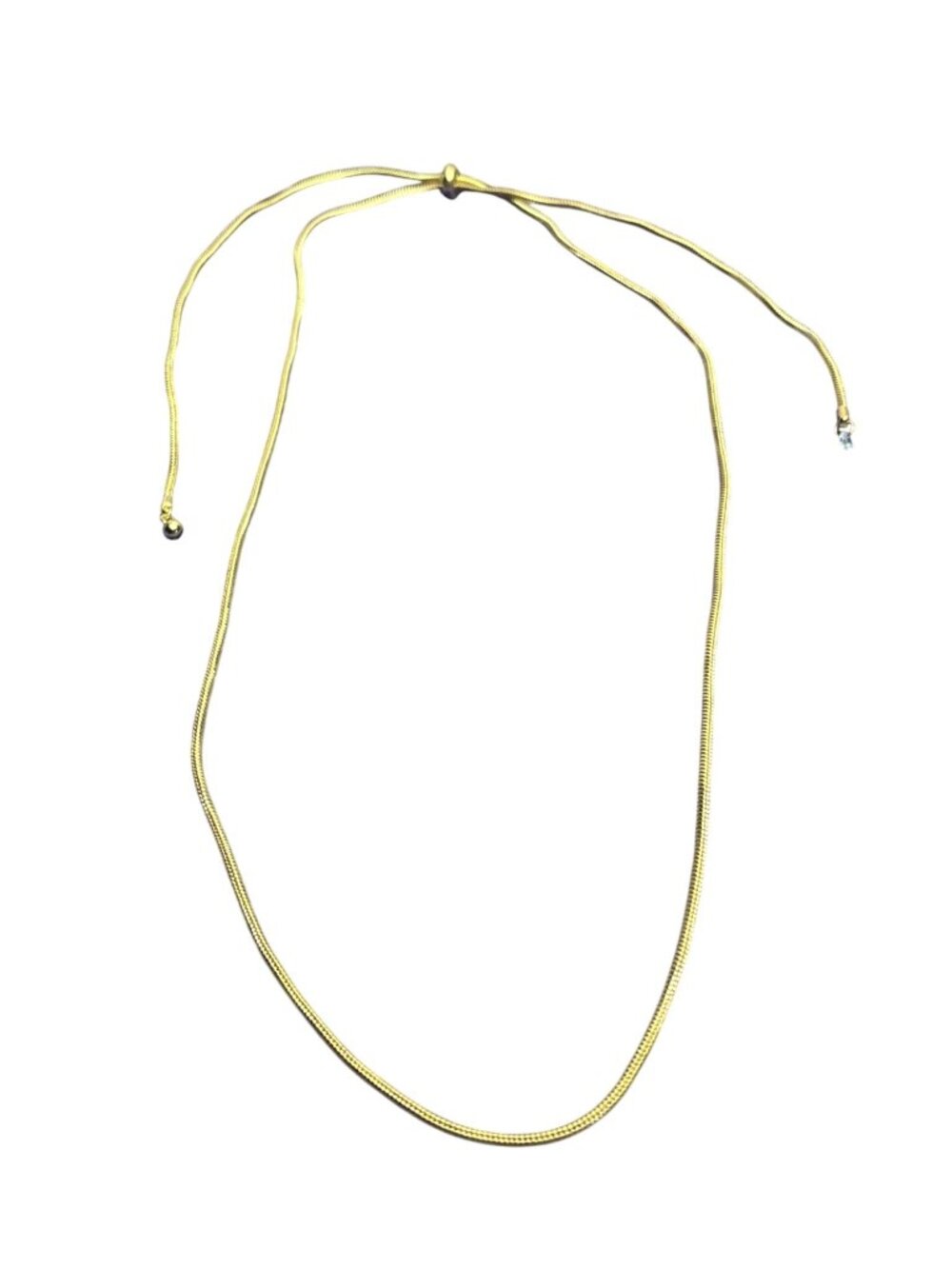 Goldtone Snake Chain Necklace Bolo Adjustable